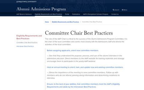 Committee Chair Best Practices | Alumni Admissions Program ...