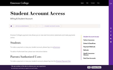 Student Account Access | Emerson College
