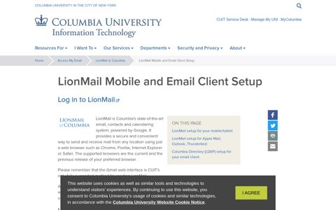 LionMail Mobile and Email Client Setup | Columbia University ...
