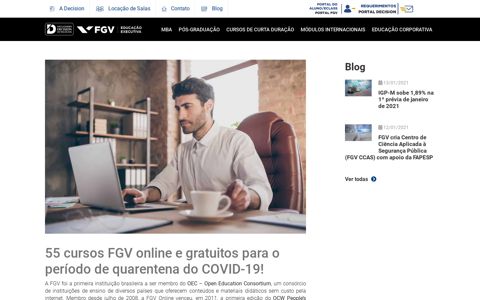 55 cursos FGV online e gratuitos para o período de quarentena