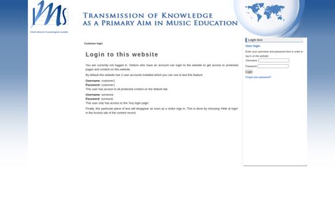 Customer login - IMS Education