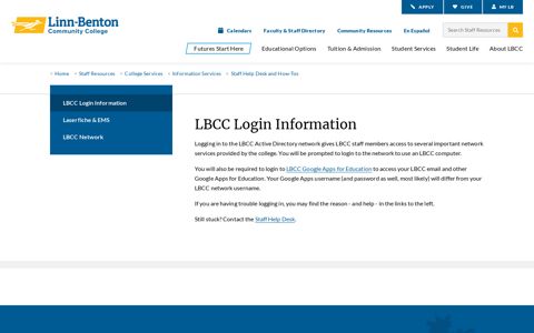 LBCC Login Information | LBCC