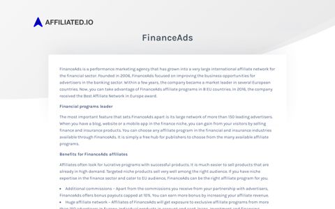 FinanceAds - Affiliated.io