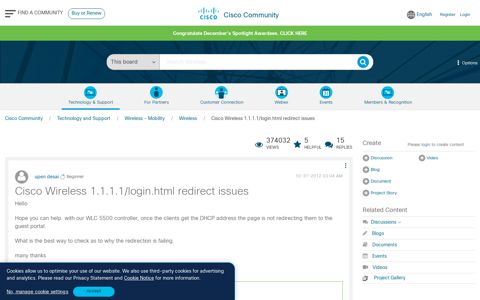 Solved: Cisco Wireless 1.1.1.1/login.html redirect issues ...
