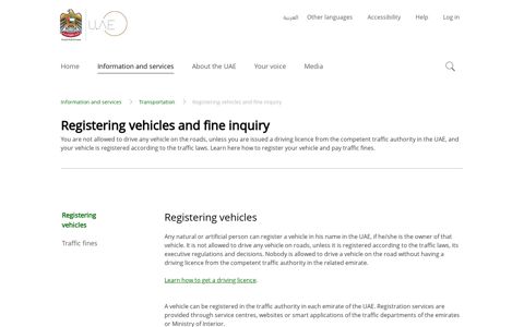 Registering vehicles and fine inquiry - The Official Portal of the ...