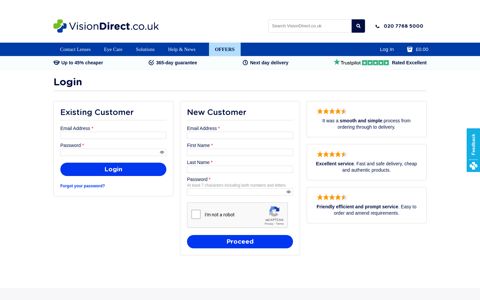 Customer Login | Vision Direct UK