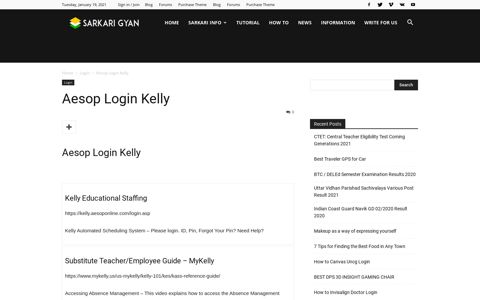 Aesop Login Kelly - Update 2020