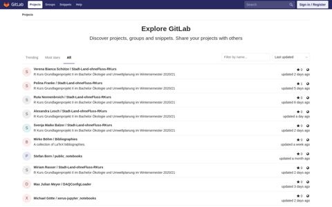 Projects · Explore · GitLab