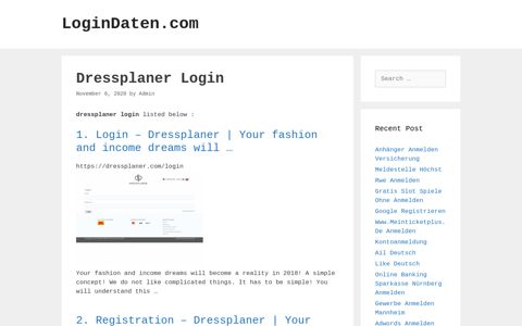 Dressplaner - Login - Dressplaner | Your Fashion And Income ...