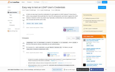 Easy way to test an LDAP User's Credentials - Stack Overflow