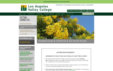Student Email & OneDrive Access: Los Angeles Valley College