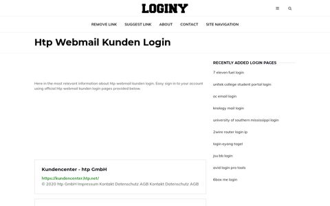 Htp Webmail Kunden Login ✔️ One Click Login - Loginy