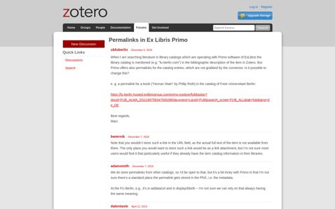 Permalinks in Ex Libris Primo - Zotero Forums