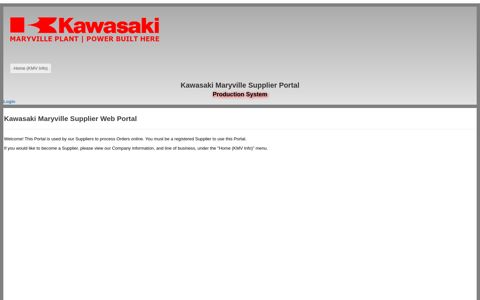 Kawasaki Maryville Supplier Web Portal