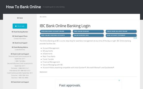 IBC Bank Online Banking Login | How To Bank Online