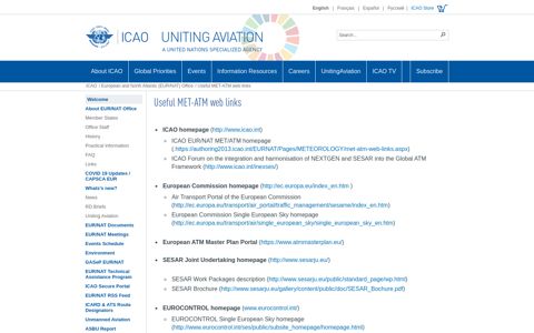 Useful MET-ATM web links - ICAO