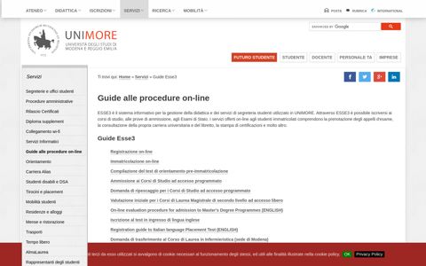 Guide alle procedure on-line - UNIMORE