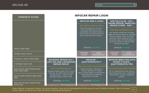 infocar repair login - Allgemeine Informationen zum Login - deloge.de
