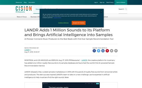 LANDR Adds 1 Million Sounds to its Platform and Brings ...