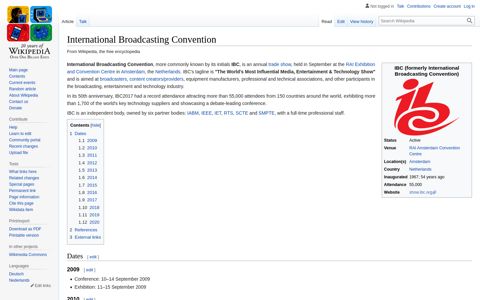 International Broadcasting Convention - Wikipedia