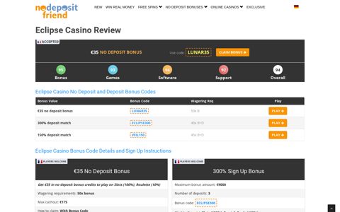 Eclipse Casino Review 2020 | Latest Bonus Codes