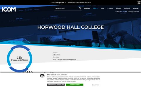 Hopwood Hall College - Website Case Study - I-COM