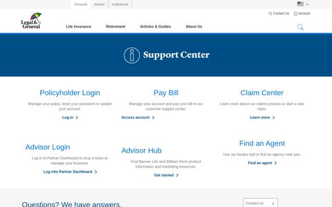 Support Center | Legal & General America