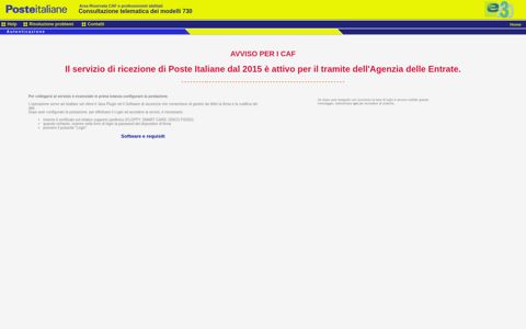 e-730 consultazione telematica dei modelli 730 - Poste Italiane