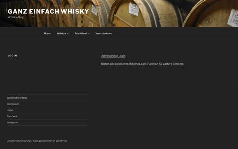 Login – Ganz einfach Whisky