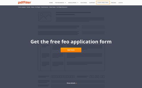 Feo Application Form - Fill Online, Printable, Fillable, Blank ...