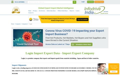 Login Import Export Data - Infodrive India
