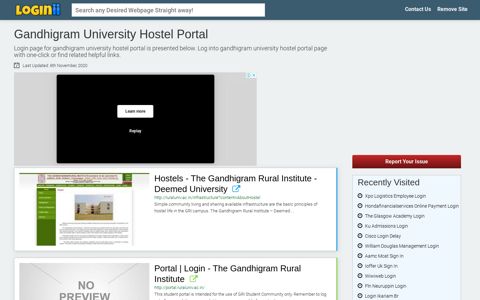 Gandhigram University Hostel Portal - Loginii.com