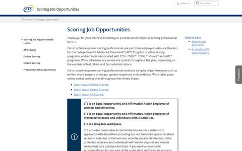 Scoring Job Opportunities - ETS