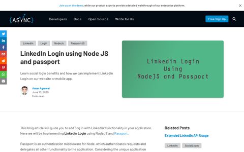 LinkedIn Login using Node JS and passport · LoginRadius ...