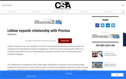Loblaw expands relationship with Precima | Chain Store Age