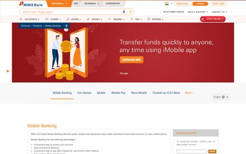 Mobile Banking - M Banking Services - ICICI Bank