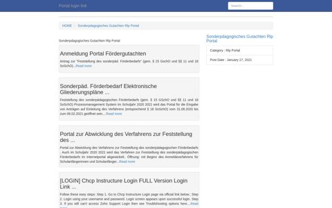 Sonderpdagogisches Gutachten Rlp Portal - Portal login link