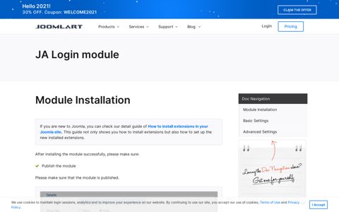 JA Login Module - Joomla extension documentation | JoomlArt