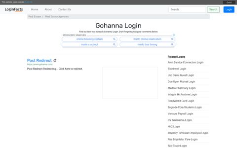Gohanna Login - Post Redirect - LoginFacts