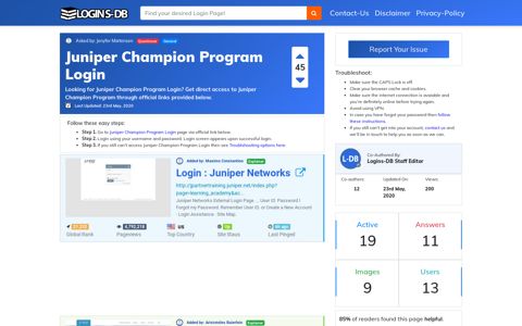 Juniper Champion Program Login - Logins-DB