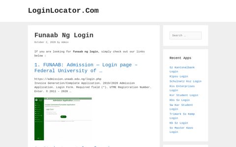 Funaab Ng Login - LoginLocator.Com