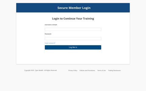 Secure Member Login — Opm Wealth
