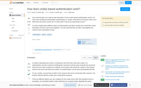 How does cookie based authentication work? - Stack Overflow
