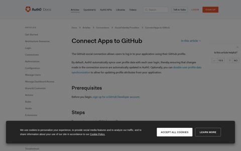 Connect Apps to GitHub - Auth0