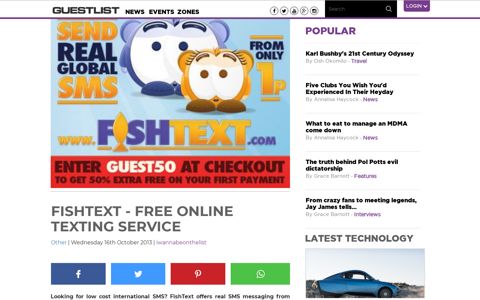 FishText - Free Online Texting Service - Guestlist