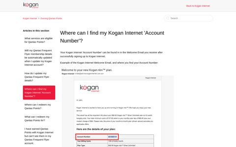 Where can I find my Kogan Internet 'Account Number ...