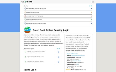 Green Bank Online Banking Login - CC Bank