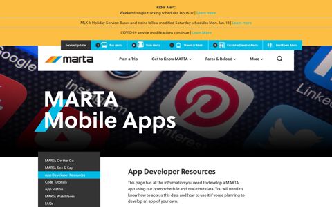 App Developer Resources - MARTA