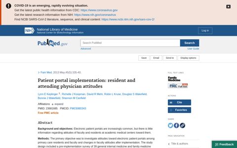 Patient portal implementation: resident and ... - PubMed