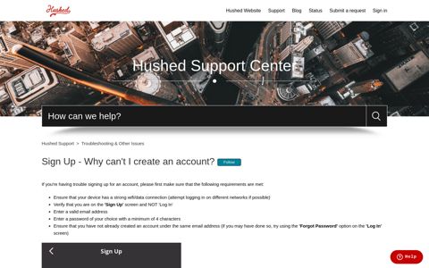 Sign Up - Why can't I create an account? – Hushed Support
